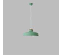 Lámpara Colgante de Aluminio con Forma de Campana, Estilo Nórdico Minimalista, de un Solo Cabezal, Color Verde, 15,75 Pulgadas, E27, para Mesa de Comedor, Bar Y Mostrador, Iluminación Decorativa./Verd