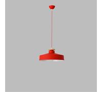 Lámpara Colgante de Aluminio con Forma de Campana, Estilo Nórdico Minimalista, de un Solo Cabezal, Color Verde, 15,75 Pulgadas, E27, para Mesa de Comedor, Bar Y Mostrador, Iluminación Decorativa./Rojo