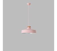 Lámpara Colgante de Aluminio con Forma de Campana, Estilo Nórdico Minimalista, de un Solo Cabezal, Color Verde, 15,75 Pulgadas, E27, para Mesa de Comedor, Bar Y Mostrador, Iluminación Decorativa./Rosa