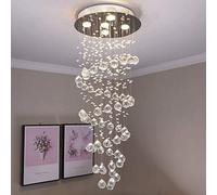 Lámpara colgante de araña de gota de agua en espiral de cristal Lámpara de techo moderna Lámpara de techo Montaje empotrado Accesorios de iluminación LED para sala de estar Comedor Se requieren 5 bomb