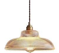 Lámpara colgante de araña de oro transparente de vidrio de una sola cabeza Lámpara colgante de vidrio de alta transmitancia de luz de forma redonda con base de lámpara de latón para sala de estar,