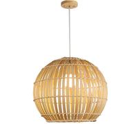 Lámpara colgante de bambú del sudeste asiático. Lámpara redonda de bambú natural para isla de cocina. Lámpara de araña rústica de estilo campestre, tejida artísticamente. Ideal para sala de estar