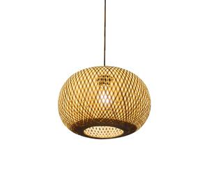 Lámpara Colgante de Bambú, Lámpara de Techo Tipo Globo, Luminaria de Techo de Ratán Tejido a Mano, Estilo Zen Oriental, Cable Ajustable E27 para Comedor, Isla de Cocina, Sala de Estar, Recibidor O Ant