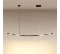 Lámpara Colgante de Barra Larga de Aluminio, Lámparas Colgantes Lineales Curvas de Metal, Lámpara de Suspensión Creativa para Comedor, Lámparas Colgantes Decorativas Sencillas para Isla de Cocina, Luz