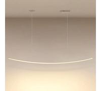 Lámpara Colgante de Barra Larga de Aluminio, Lámparas Colgantes Lineales Curvas de Metal, Lámpara de Suspensión Creativa para Comedor, Lámparas Colgantes Decorativas Sencillas para Isla de Cocina, Luz