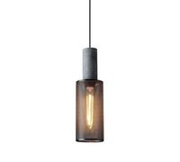 Lámpara colgante de cemento, lámpara colgante de isla de cocina, pantalla de lámpara colgante de metal de malla negra, luces de techo colgantes de hormigón, lámparas de suspensión E27(Light color)