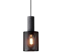Lámpara colgante de cemento, lámpara colgante de isla de cocina, pantalla de lámpara colgante de metal de malla negra, luces de techo colgantes de hormigón, lámparas de suspensión E27(Dark color)