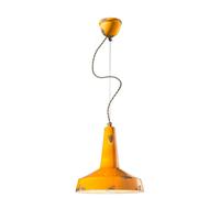 Lámpara Colgante De Cerámica Ø 35 Cm Amarillo Shabby Antiguo E27 Industrial