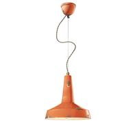 Lámpara Colgante De Cerámica Ø 35 Cm E27 Naranja Shabby Antiguo Diseño Vintage