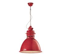 Lámpara Colgante De Cerámica Ø 50 Cm Grande Roja Shabby Antiguo E27 Hecho A Mano