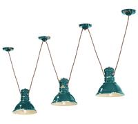 Lámpara Colgante De Cerámica Ajustable 3x E27 Shabby Petrol Hecha A Mano