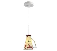 Lámpara Colgante De Cerámica Estilo Chinoiserie, Pequeña Lámpara De Techo Colgante con Forma De Tetera Y Flores De Ciruelo Rojas, Ideal para Isla De Cocina, Comedor, Pasillo O Vestíbulo.