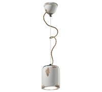 Ferroluce Lámpara colgante vintage C984 blanca