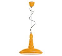 Lámpara Colgante De Cerámica Industrial Ø 40 Cm Naranja Antiguo E27 Hecha A Mano