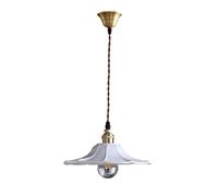 Lámpara Colgante de cerámica nórdica con Flores Blancas, lámpara Colgante de latón para Techo, lámparas Colgantes Modernas, iluminación de Isla para Sala de Estar, Dormitorio, Cocina, cafetería y b