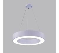 Lámpara colgante de círculo creativo LED, lámpara ajustable en altura, lámpara colgante de luz blanca de 6000 K, iluminación colgante simple y moderna, iluminación interior con pantalla acrílica para
