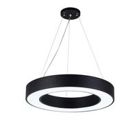 Lámpara colgante de círculo creativo LED, lámpara ajustable en altura, lámpara colgante de luz blanca de 6000 K, iluminación colgante simple y moderna, iluminación interior con pantalla acrílica para
