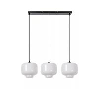 Lámpara Colgante De Cocina De Vidrio Blanco Metal 90 Cm De Largo E27 Trifásica