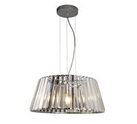 Lámpara Colgante De Cristal Ø 47 Cm Cromo Transparente 5x E14 Comedor Sala