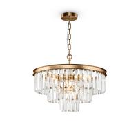 Lámpara colgante Maytoni Revero, latón, cristal, Ø 50 cm