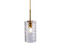 Lámpara Colgante de Cristal con Efecto Ondas Deua para Decoración Del Hogar, Color Ámbar Y Dorado, Lámpara de Techo Individual, Lámpara de Araña Industrial Cilíndrica Gris Humo para Casa de Campo, Ide