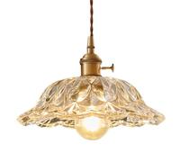 Lámpara Colgante de Cristal con Forma de pétalo Creativa, lámpara Colgante de Estilo nórdico, lámpara de Techo empotrada, Rosca E27 de un Solo Cabezal, balcón Restaurante Decorado