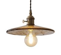 Lámpara Colgante de Cristal con Forma de Sombrero, Estilo nórdico, empotrada, con Fuente de luz E27, Ideal para porches y Balcones.