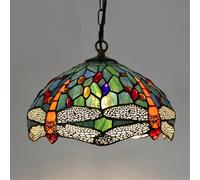 Lámpara colgante de cristal de color de lujo contemporánea LED Creatividad retro americana Sala de estar Restaurante Dormitorio Hotel Villa Pasillo Cafe Bar Escalera Araña (Estilo 17 D30CM) LWX