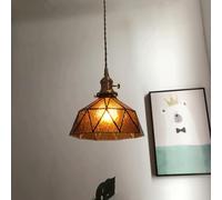 Lámpara Colgante de Cristal de latón Hecha a Mano Japonesa Vintage, clásica y Elegante, para Dormitorio, Estudio, Sala de Estar, cafetería, Biblioteca, Accesorio de iluminación, despensa, Sala de
