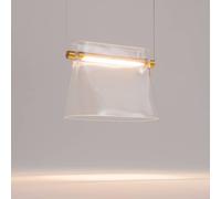 Lámpara colgante de cristal Maytoni Cabaret, latón/transparente, longitud 25 cm True
