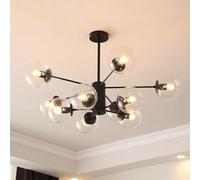 Lámpara Colgante de Cristal Regulable, lámpara de Techo Decorativa de 16 Luces con Forma de Globo para Comedor, Cocina y Dormitorio. Fácil instalación.