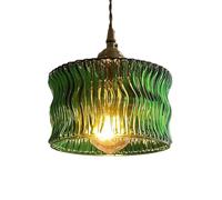 Lámpara Colgante de Cristal Retro con Tallado Ondulado, de latón Vintage, lámpara Colgante de Cristal, lámpara de Techo, lámpara de Noche, lámpara de Techo Decorativa para Dormitorio y Sala de es