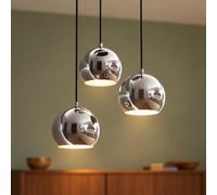 Lámpara colgante de cromo para cocina y comedor de 3 luces 45 cm moderna para salón y mesa de comedor