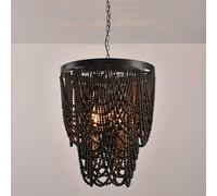 Lámpara Colgante de Cuentas de Madera Estilo Bohemio, con Acabado, Estilo Rústico, Ajustable, Ideal para Pasillo, Habitación de Bebé./2/60 * 65 cm