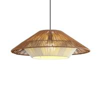 Lámpara Colgante de Cuerda de Cáñamo Blanca, Estilo Rústico, Estilo Costero Playero, de Mimbre, Industrial, de Cáñamo Y Metal, para Isla de Cocina, Comedor Y Sala de Estar./60 Centímetros