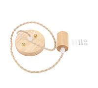 Lámpara colgante de cuerda de cáñamo, E27 Luz colgante de madera de una sola cabeza retro para comedor interior Cama Habitación Restaurante 90-250V
