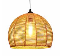 Lámpara Colgante De Cuerda De Cáñamo Lámparas Artesanales Decorativas Japonesas De Bola Redonda Lámpara Colgante De Bambú Tejida A Mano Hueca Iluminación Del Hogar De Ratán De Mimbre Campestre YANZHAO