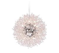 Lámpara Colgante de Diente de león de araña Moderna nórdica de 8 Luces, luz LED de Fuegos Artificiales creativos Iluminación Colgante de Cristal de Acero Inoxidable Globo LED Sala de Estar G9 Lámpara
