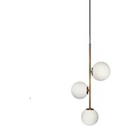 Lámpara colgante de escalera con 3 bolas de vidrio, lámpara colgante larga, lineal, de vidrio blanco esmerilado, estilo moderno de mediados de siglo, para cocina, isla, vestíbulo, entrada, c