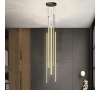 Lámpara colgante de escalera LED moderna - Lámpara de techo hueca ajustable de aluminio regulable de 12 cabezales para sala de estar Pasillo del hotel - Diseño giratorio elegante (luz cálida) LWX