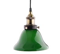 Lámpara Colgante de Estilo banquero Moderno, Estilo Retro, de Cristal Verde, Estilo Industrial nostálgico, para el hogar, Restaurante, Dormitorio y Sala de Estar.