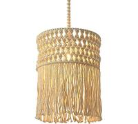 Lámpara colgante de estilo bohemio con cuerda de algodón tejida a mano y marco de metal, luces colgantes decorativas minimalistas Compatible with .,lámpara de techo de cristal
