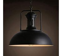 Lámpara colgante de estilo industrial retro americano Café Restaurante Bar Mesa Luz de techo E27 Lámpara de techo de ingeniería de hierro forjado de cabeza única creativa (Color : Black) beautiful