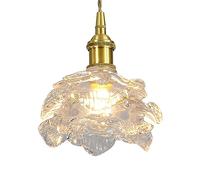 Lámpara Colgante de Estilo nórdico de Vidrio con Forma de pétalo, Creativa, empotrada, para Porche y balcón, con Fuente de luz E14 y un Solo Cabezal.