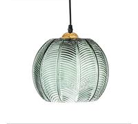 Lámpara colgante de Europa del Norte Lámpara colgante de la época moderna Lámpara de techo colgante para sala de estar Lámpara de restaurante Originalidad Breve Lámpara de cristal verde oscuro Hoja de