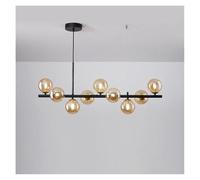 Lámpara colgante de frijol mágico de vidrio de tira larga minimalista lámpara LED de restaurante de diseño decoración de iluminación de dormitorio de sala de estar nórdica (negro-D9Head) interesting