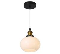 Lámpara Colgante de Globo Grande de Moderno de Mediados de Siglo, de una luz, de latón Negro, Industrial, para Cocina, con Forma de cúpula, lámpara Colgante de Techo con Bola de Crista