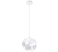 Lámpara Colgante de Globo Terráqueo Metal Hierro Esfera Creativo Industrial Luz de Techo Decoración para Restaurante Loft Entrada Escalera Casa (Blanco)