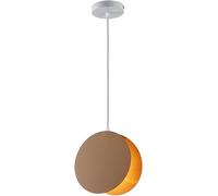 Lámpara colgante de hierro decorativa de un solo cabezal, estilo nórdico, moderna, sencilla y redonda, E27, para habitación infantil, dormitorio, mesita de noche, multicolor opcional (marrón)