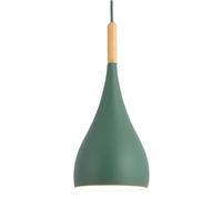 Lámpara Colgante de Industrial Moderno, lámpara de araña de un Solo Cabezal con Rosca E27, Pantalla de Metal de Color Personalizada, Ideal para Decorar dormitorios, comedores y pasillos (Verde)
